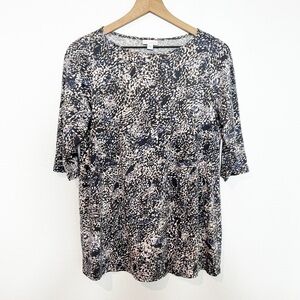 PURE J. JILL GREY WHITE MULTICOLOR WOMEN SMALL BLOUSE